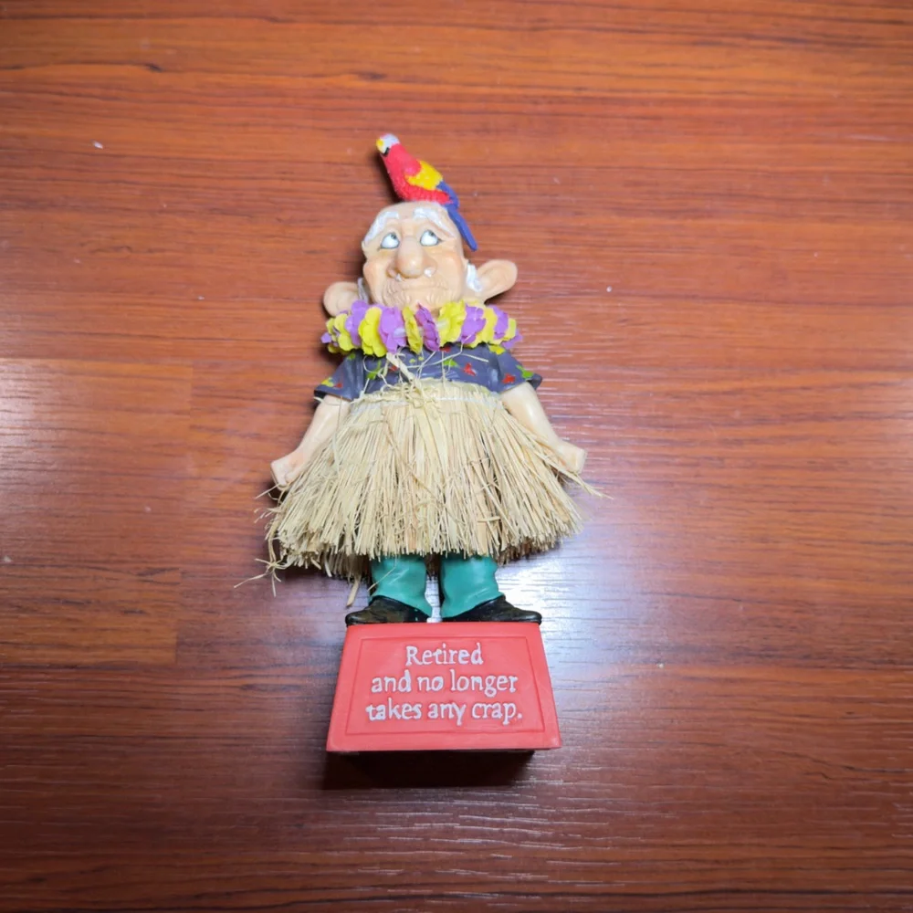 Vintage Coots Westland Giftware 2006 Hula Retired Senior Figurine Bobblehead.